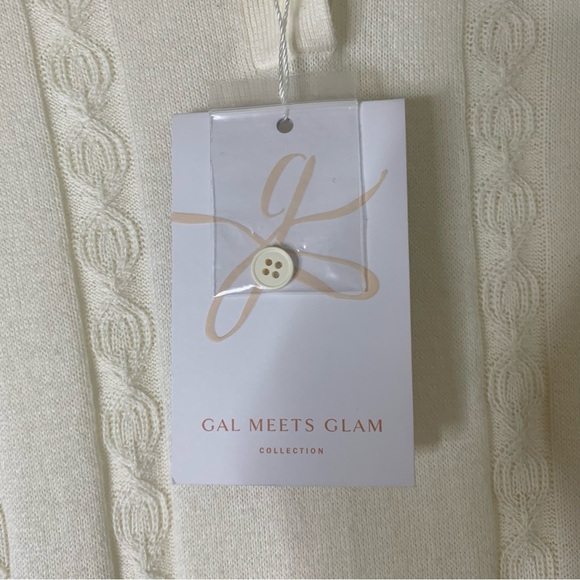 Gal meets glam womens cream country club short sleeve midi dress M NWT - Picture 7 of 11